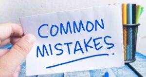 Common mistakes written on a piece of paper