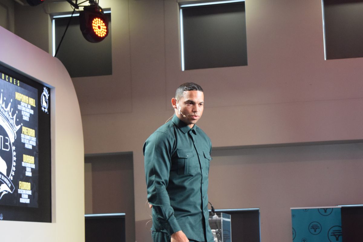 Speaker Sheldon Tatchell on stage