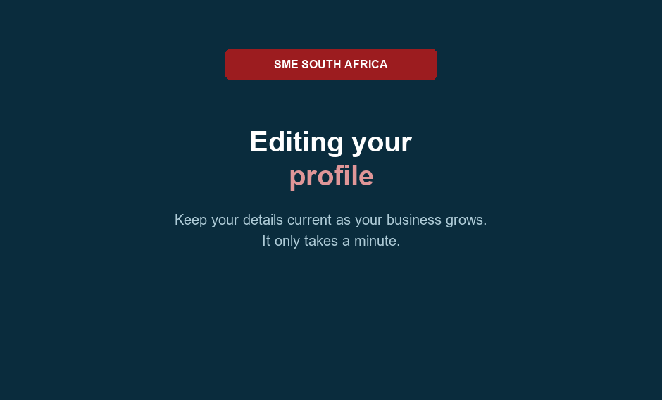 Step by step: editing your SME South Africa member profile