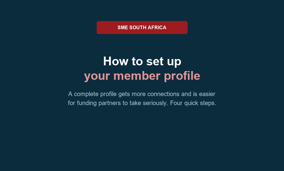 Step by step: setting up your SME South Africa member profile